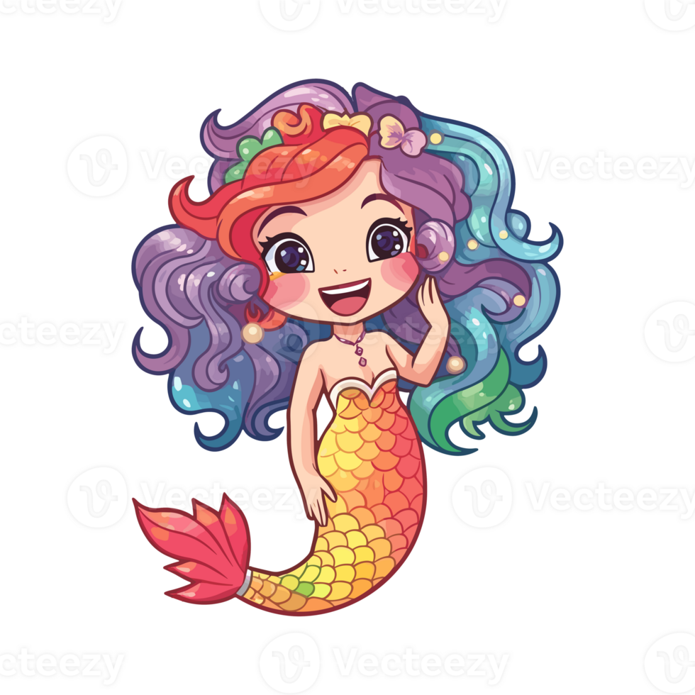 Mermaid with a Colorful Tail png