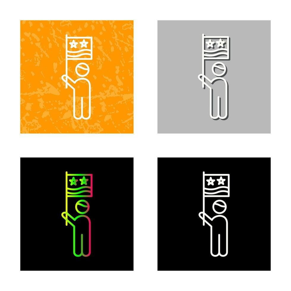 Raising Flag Vector Icon