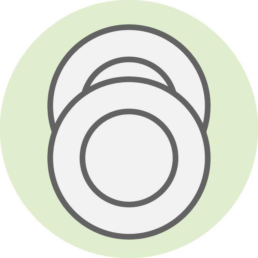 Flat style Plates icon in white and black color. vector