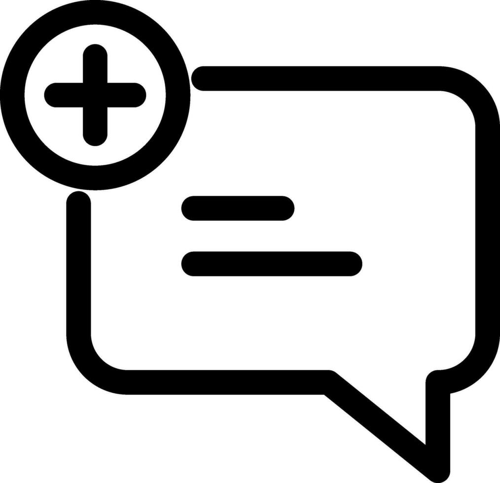 Add message icon in line art. vector