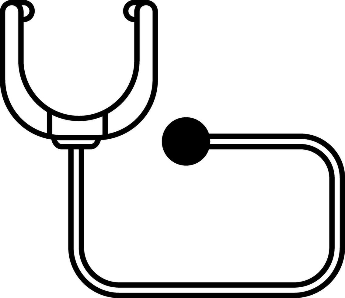 Flat style Stethoscope icon in thin line. vector