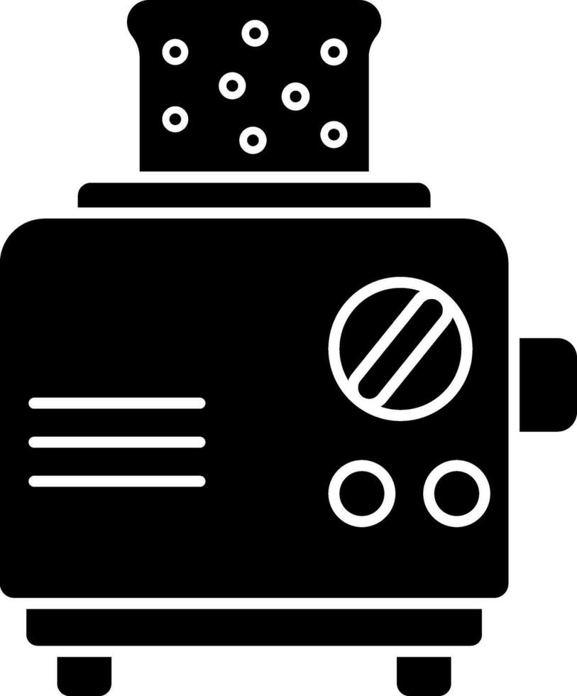Toaster icon in black and white color. vector