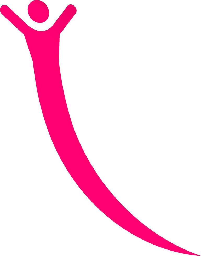 Abstract design people icon in pink color. vector