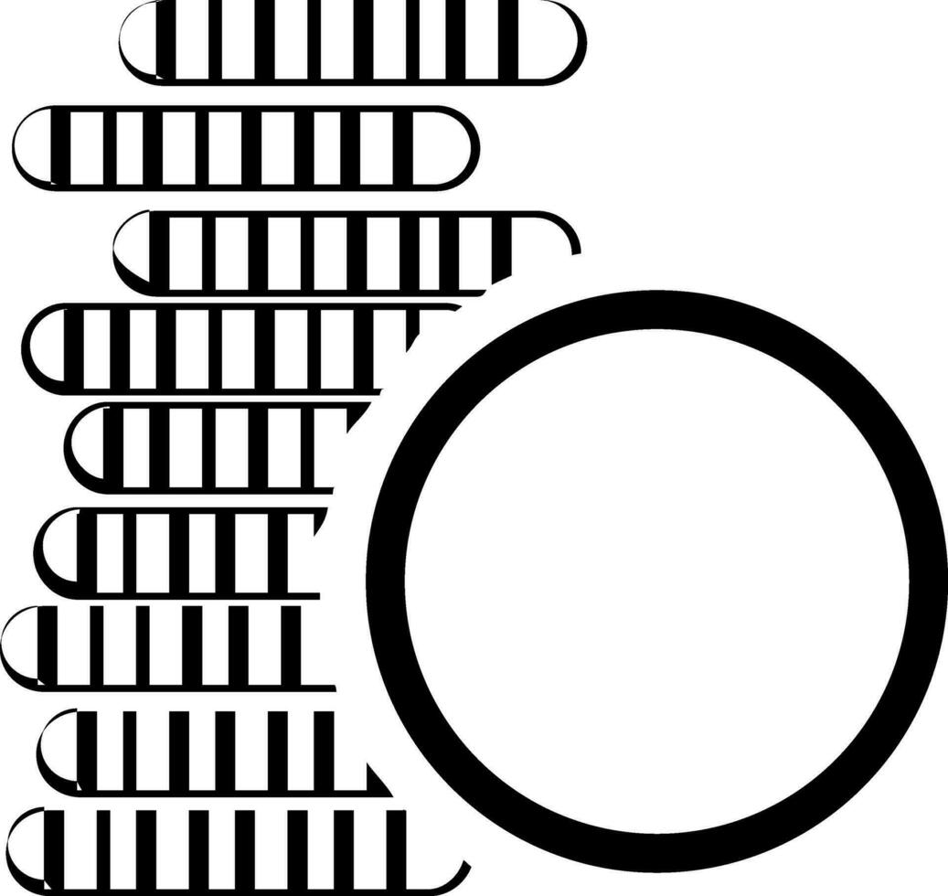 Stack of black and white coins. vector