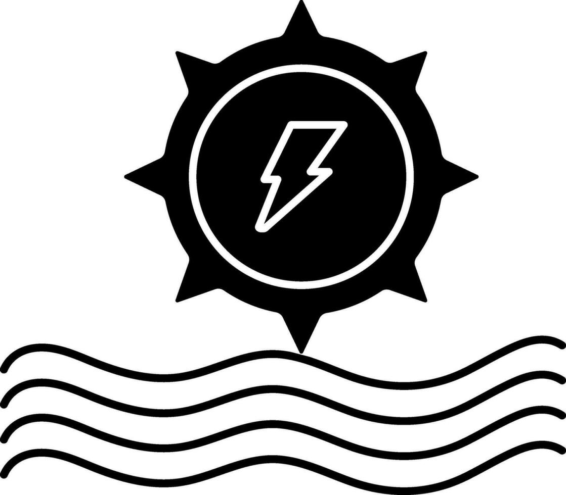 black and white Hydropower Setting Icon. vector