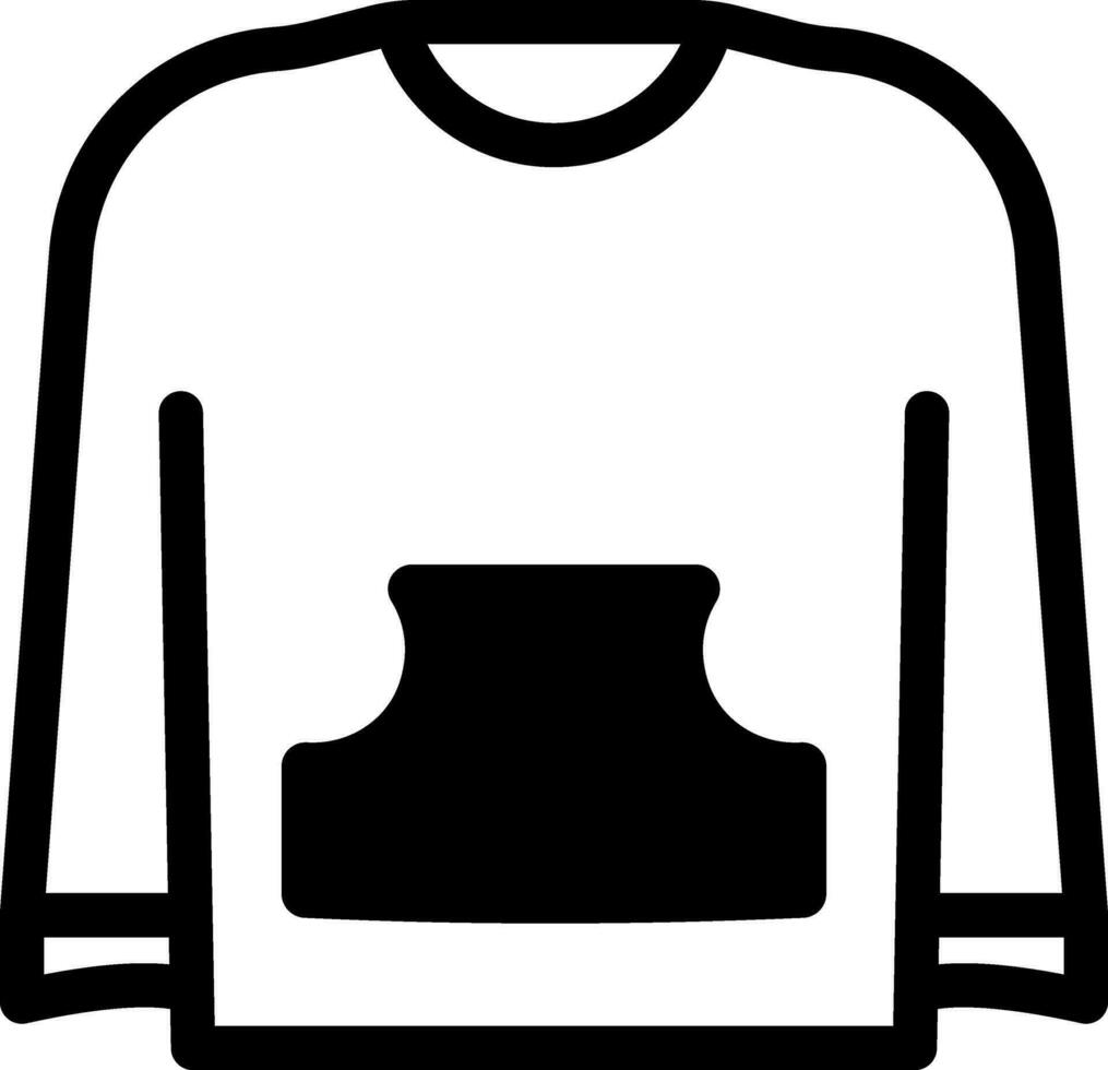 black and white Color Sweater Or Jacket In Flat Style. vector
