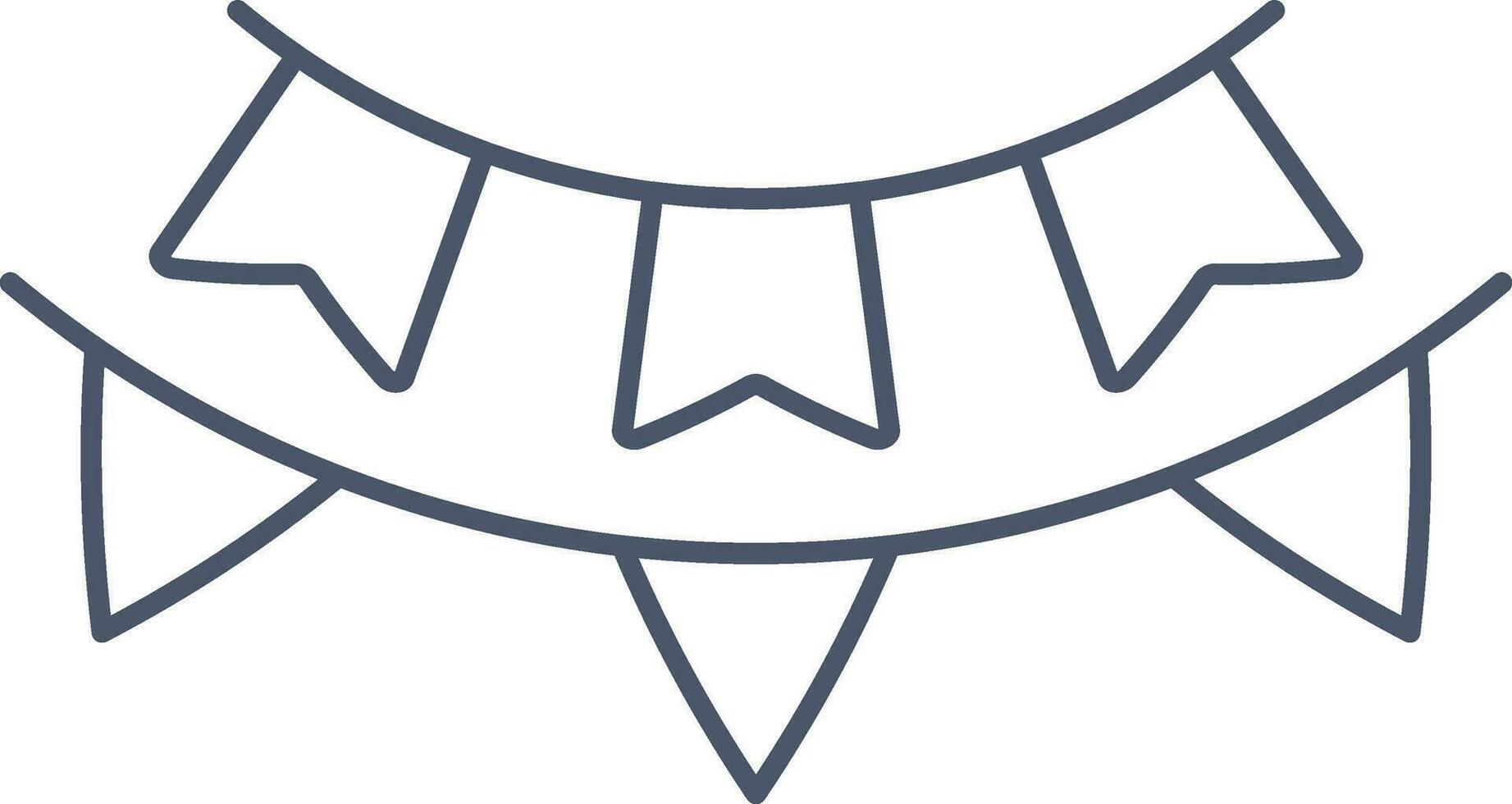 Bunting Flags Icon In Gray outline. vector
