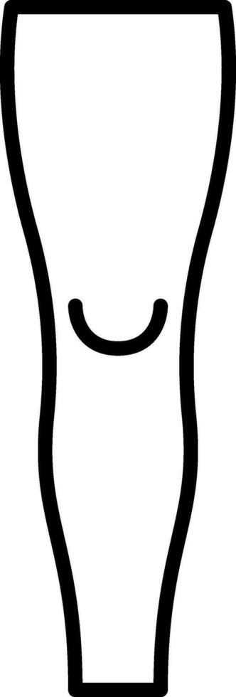 Black Line Art Illustration Of Knee Icon. vector