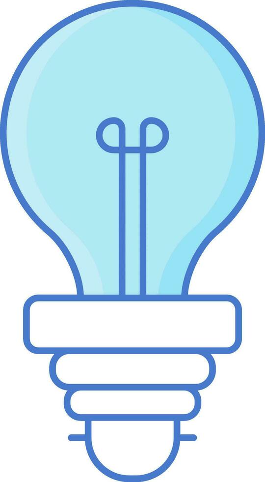 LED Bulb Icon In Blue And White Color. vector