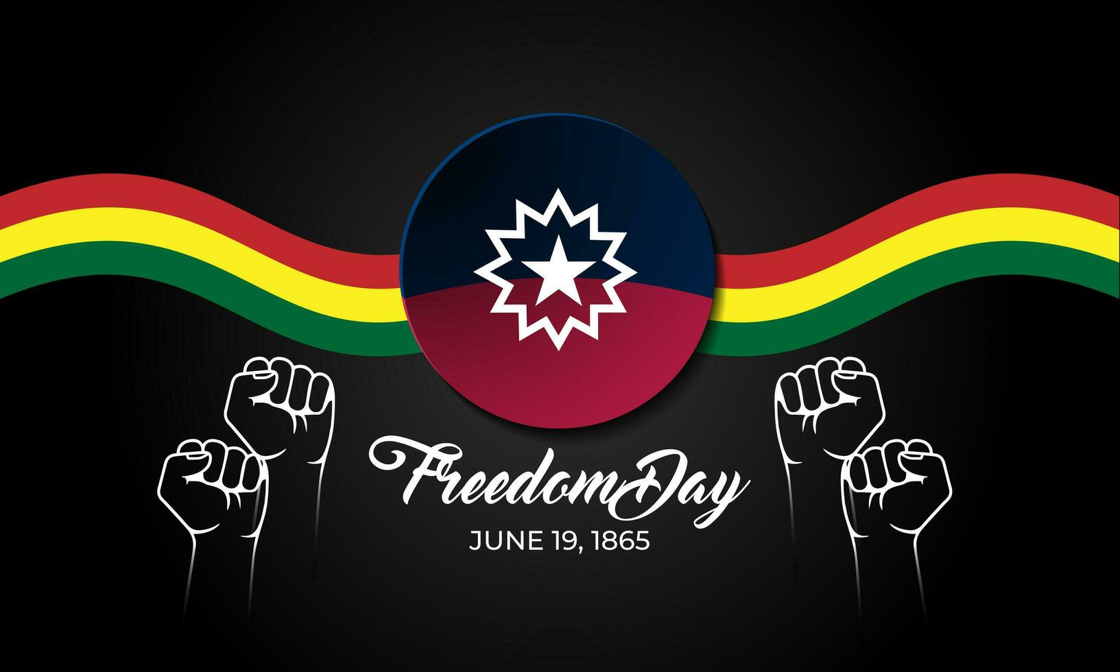 Happy Juneteenth june 19 freedom day background Vector illustration