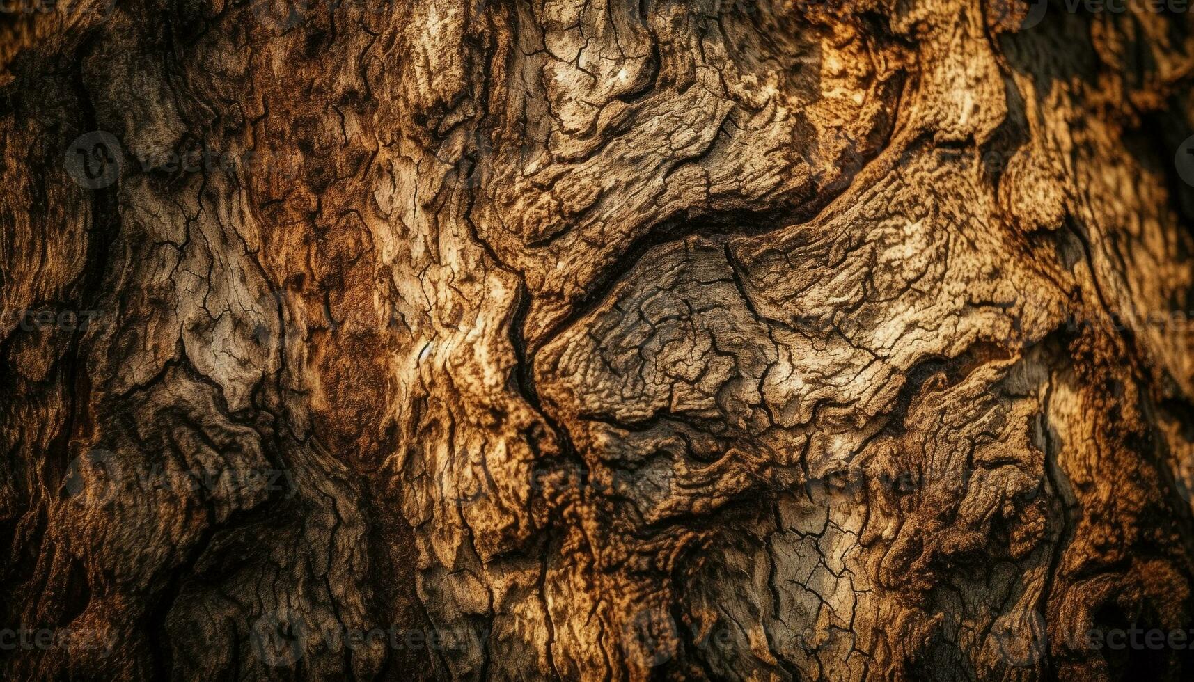 Rusty, rough bark on old pine tree generated by AI photo