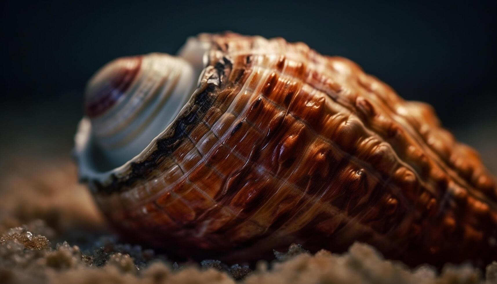 Seashell spiral pattern showcases beauty in nature underwater generated by AI photo