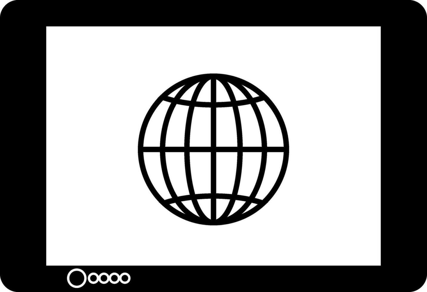 Flat style illustration of global in tablet. vector