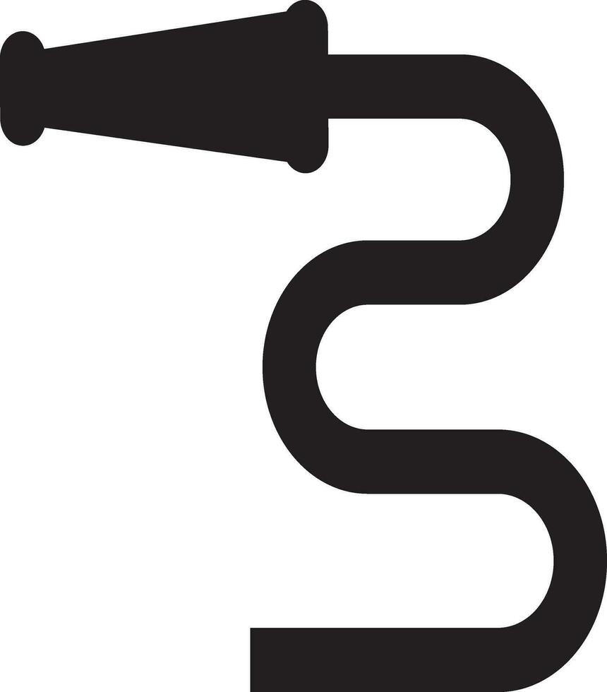 Black water pipe in flat style. vector