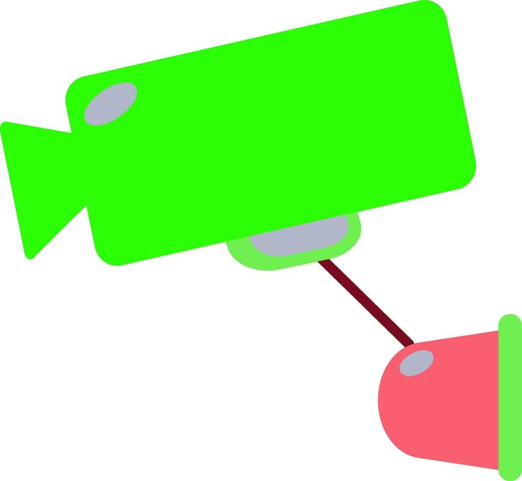 Green and pink cctv camera icon. vector