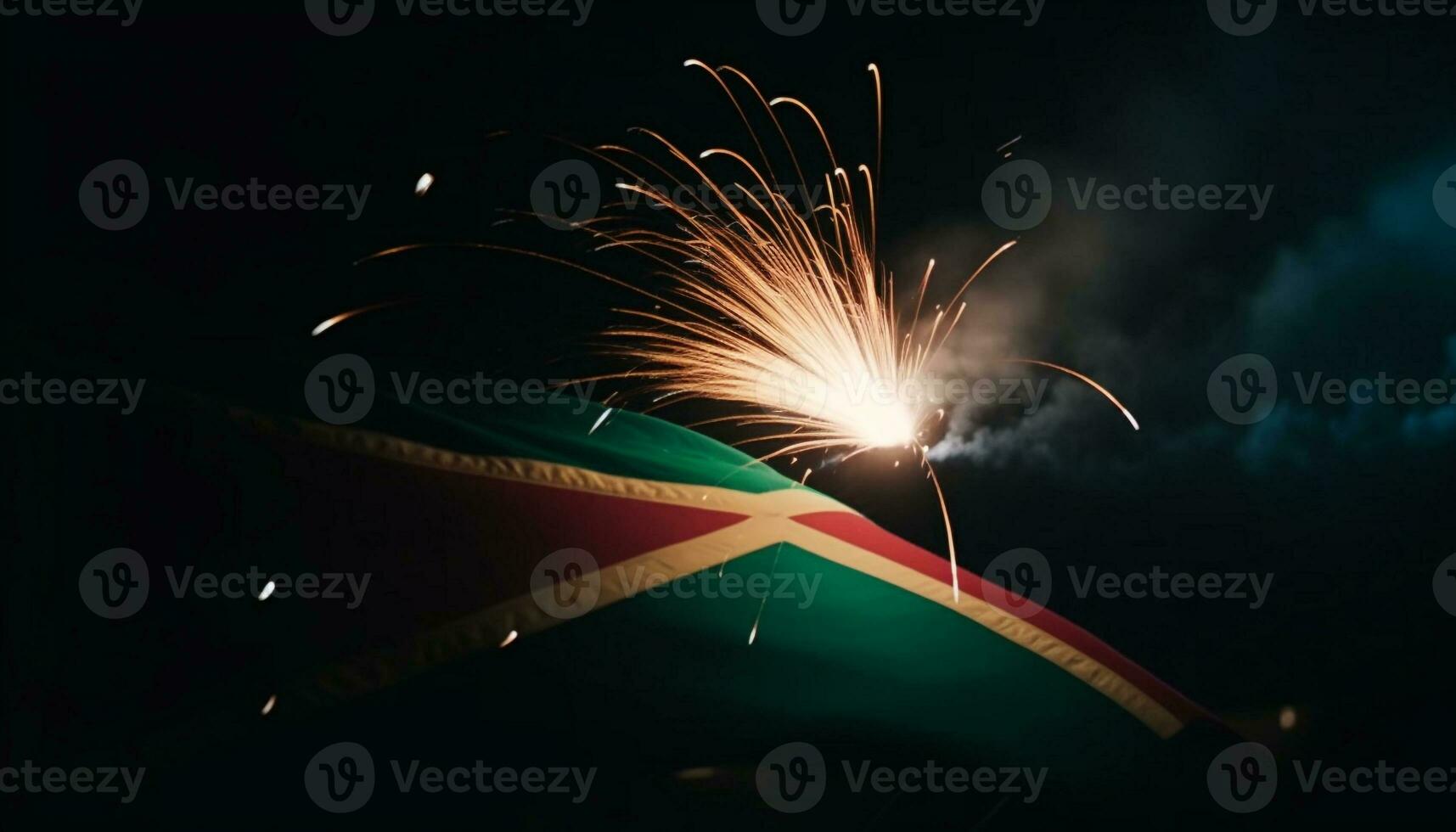 Fourth of July celebration Glowing fireworks illuminate the dark night sky generated by AI photo