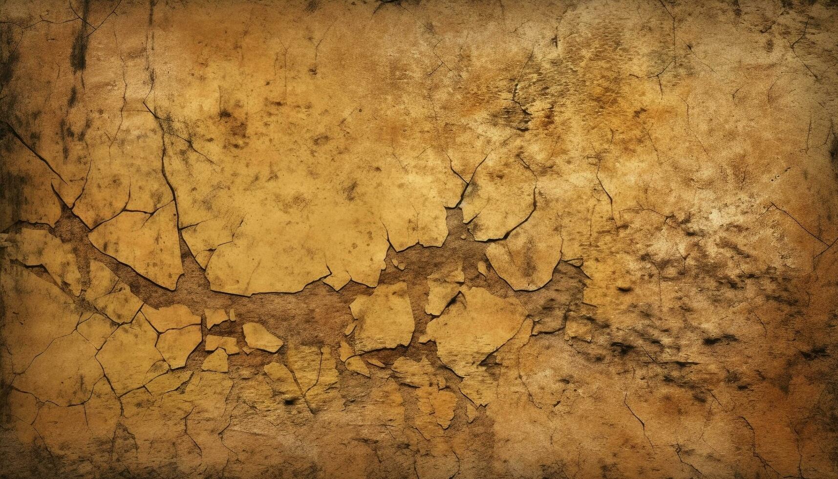 Rusty, weathered metal wall with abstract grunge pattern and texture generated by AI photo