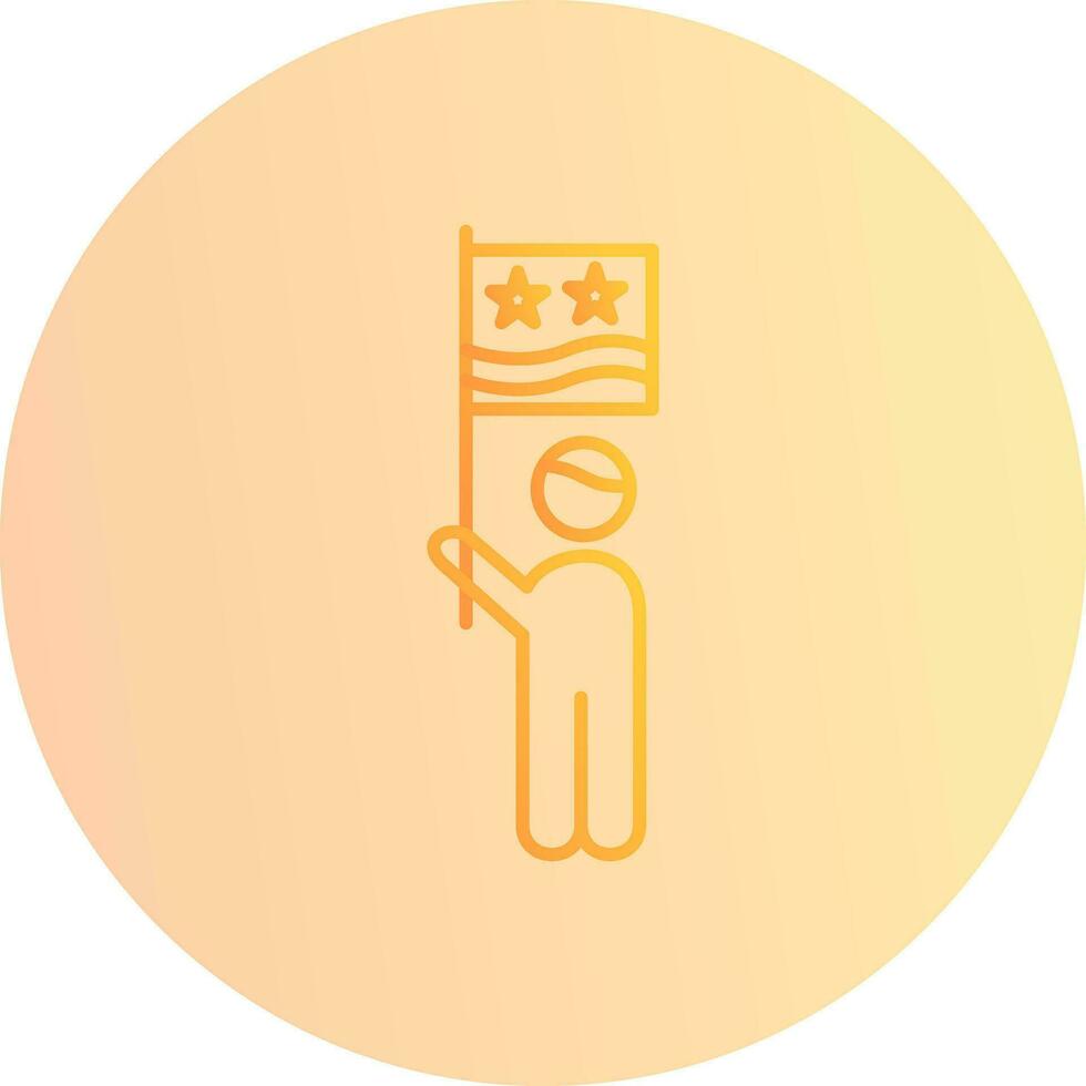 Raising Flag Vector Icon