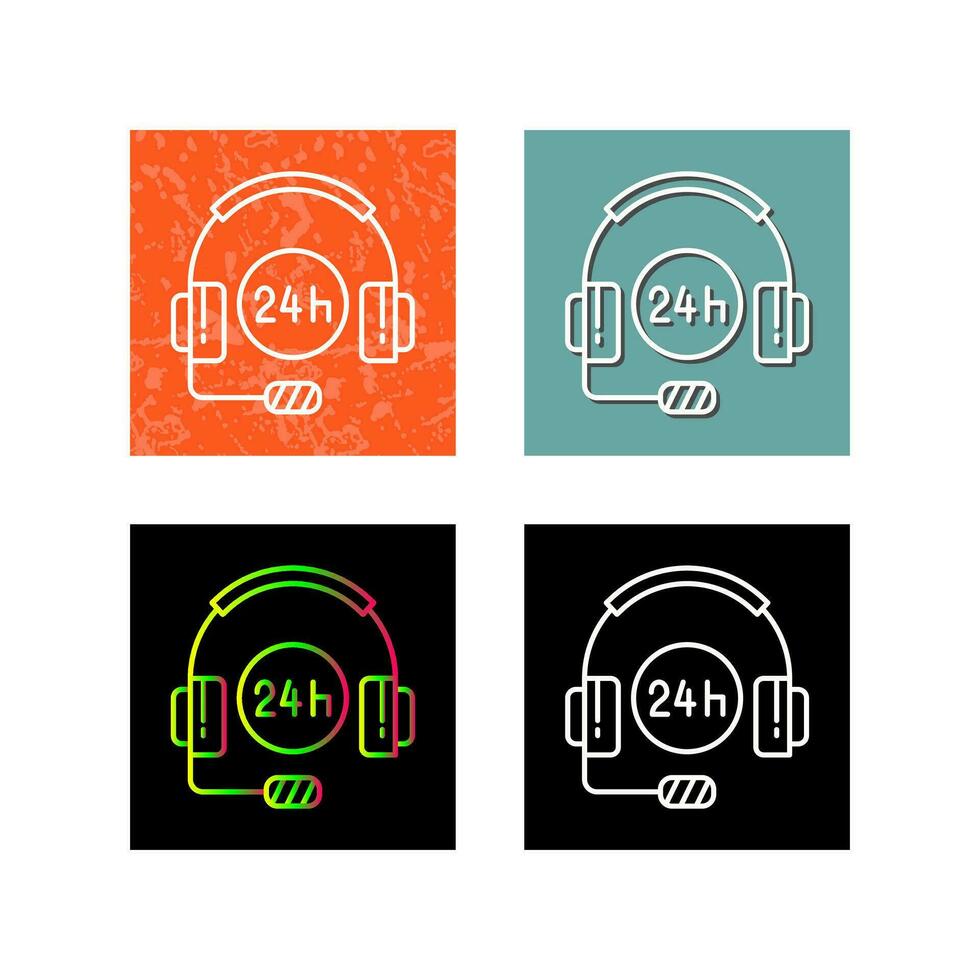 24 Hours Support Vector Icon