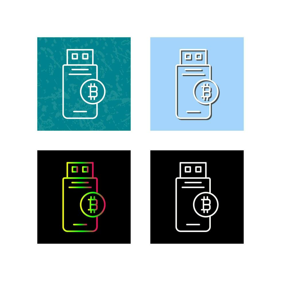 Bitcoin Usb Device Vector Icon