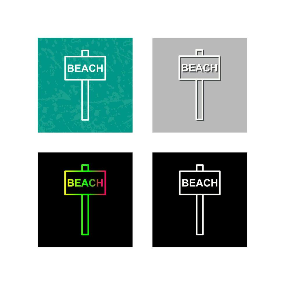 icono de vector de señal de playa