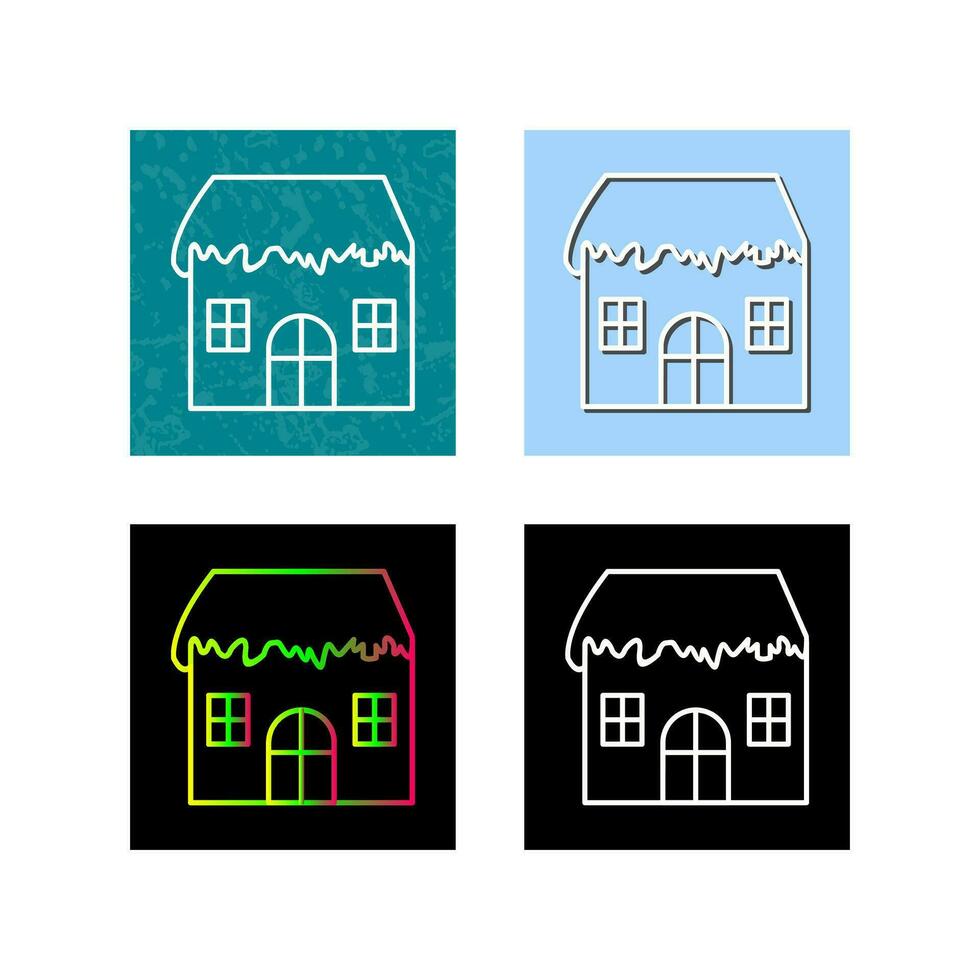 Unique House with Snow Vector Icon