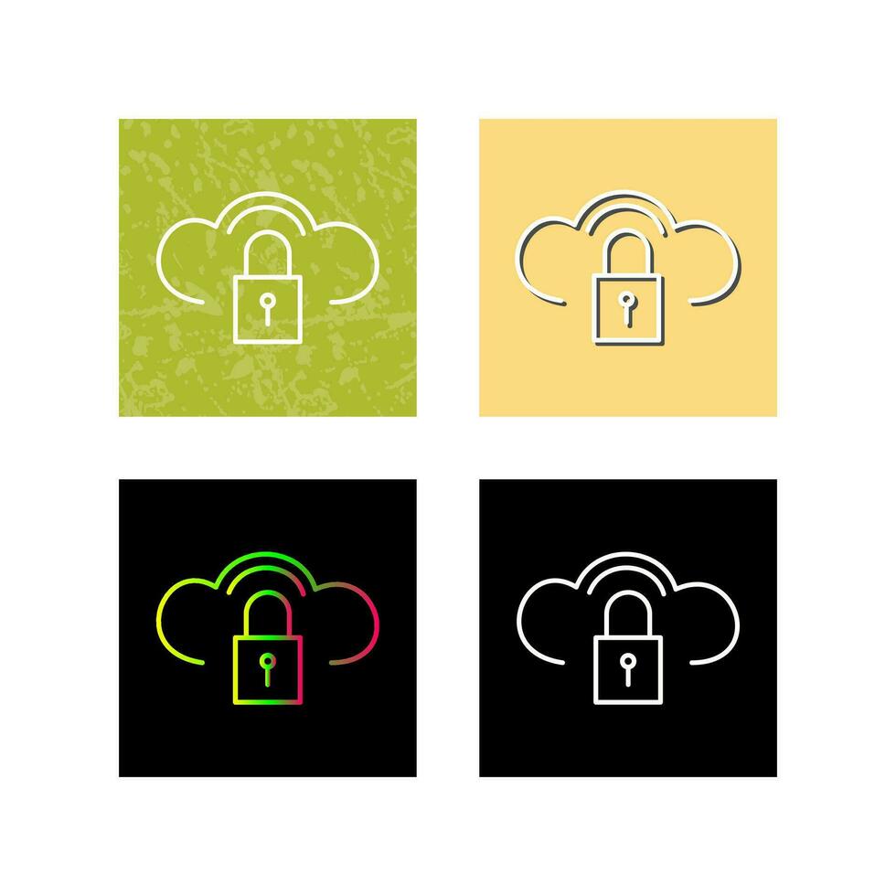 Secure Cloud Vector Icon