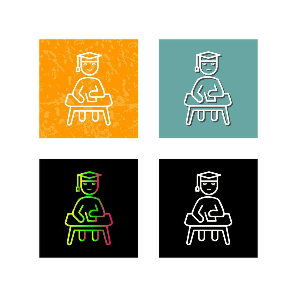 Unique Studying on Desk Vector Icon