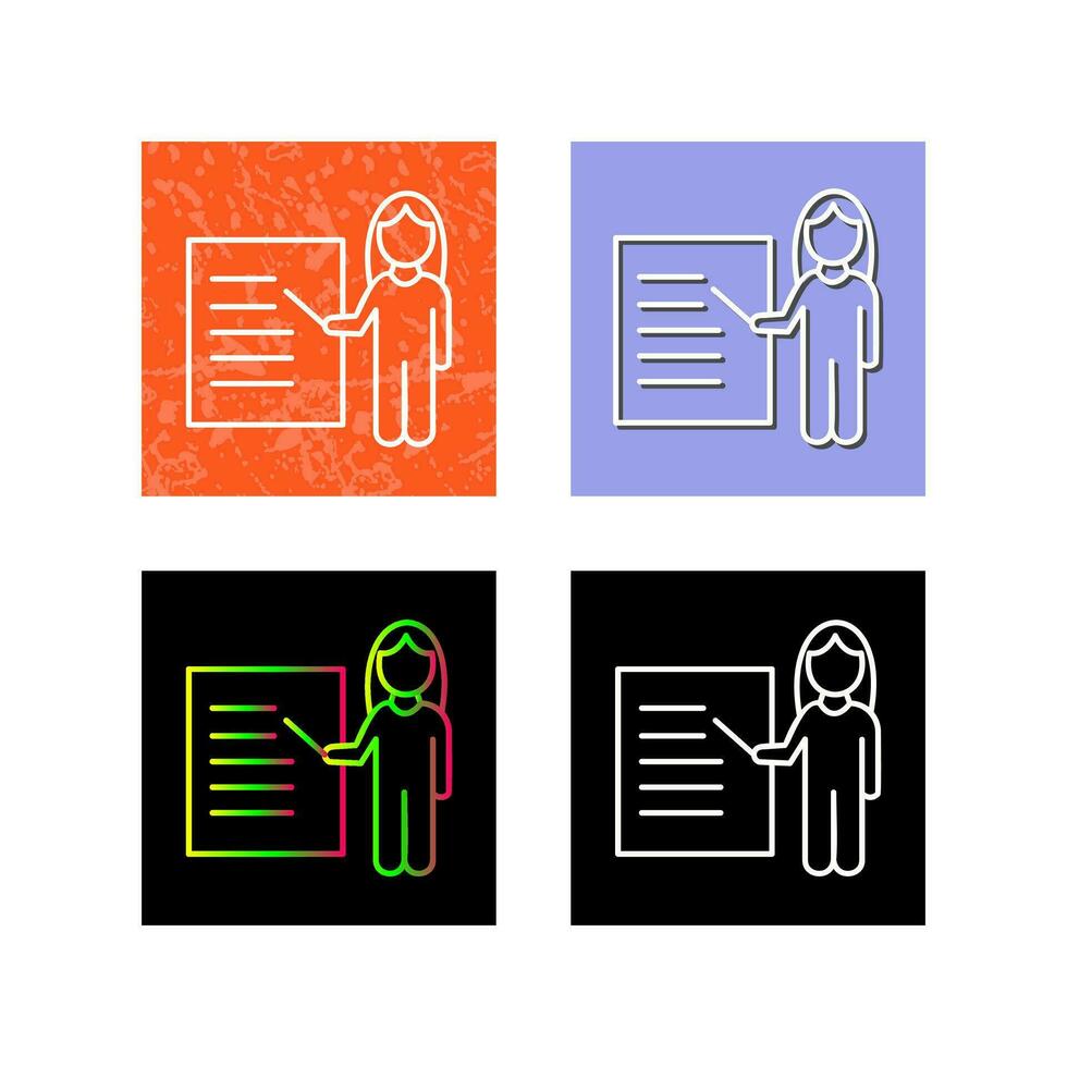 Unique Female Presenter Vector Icon