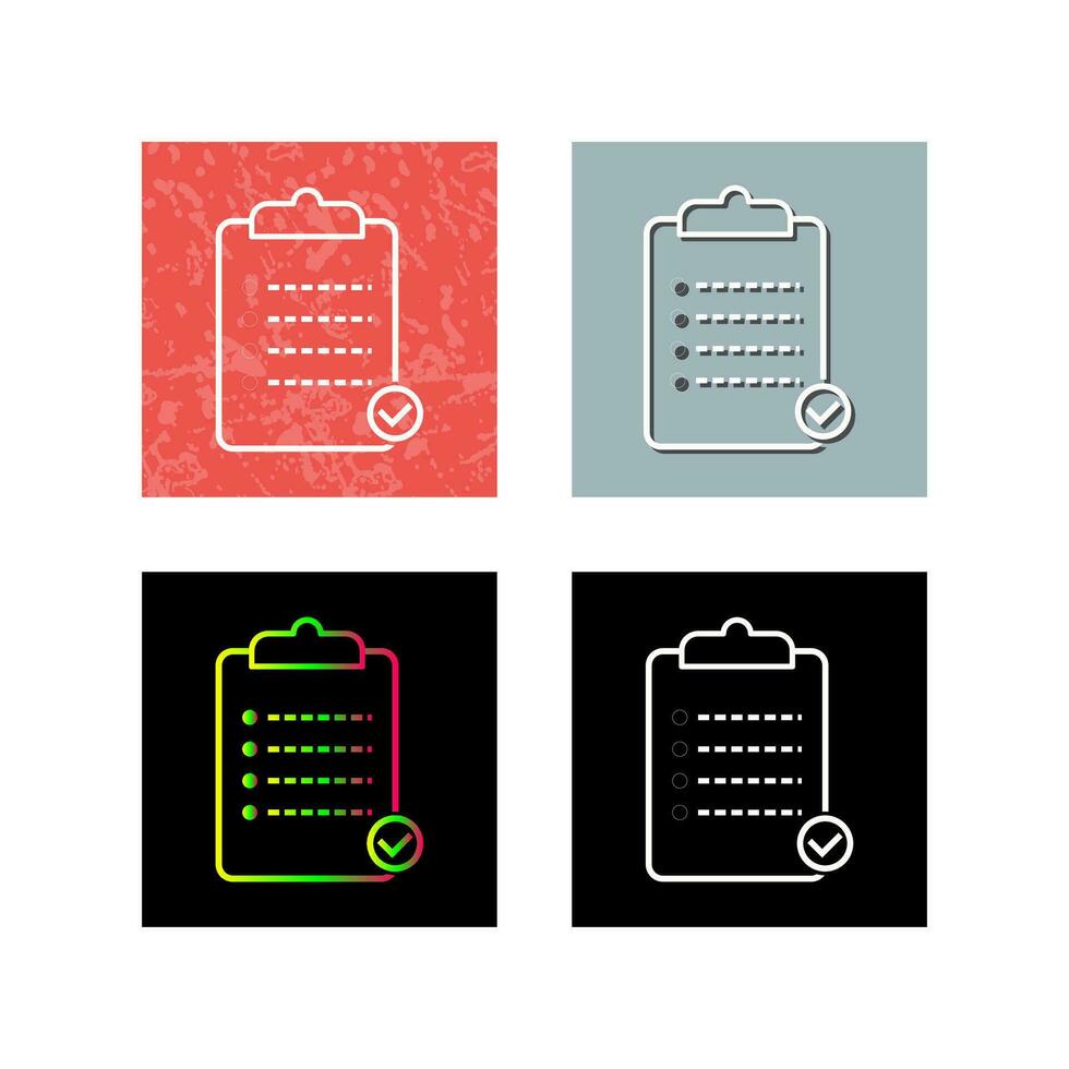 Unique Checklist Vector Icon