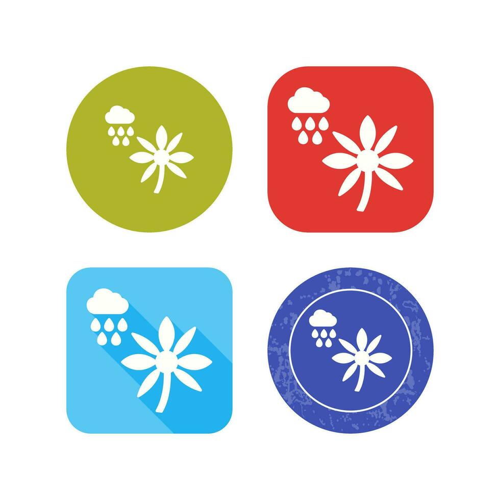 Flower with rain Vector Icon