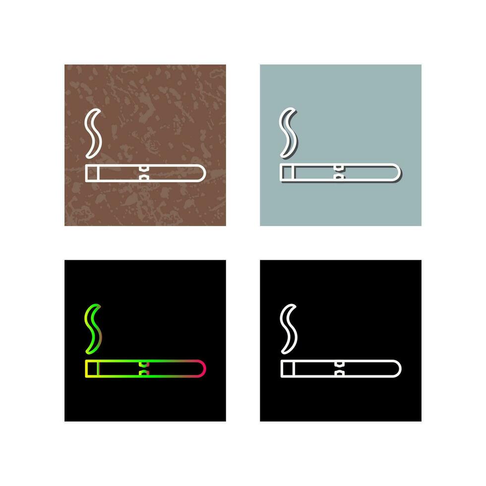 Unique Lit Cigar Vector Icon