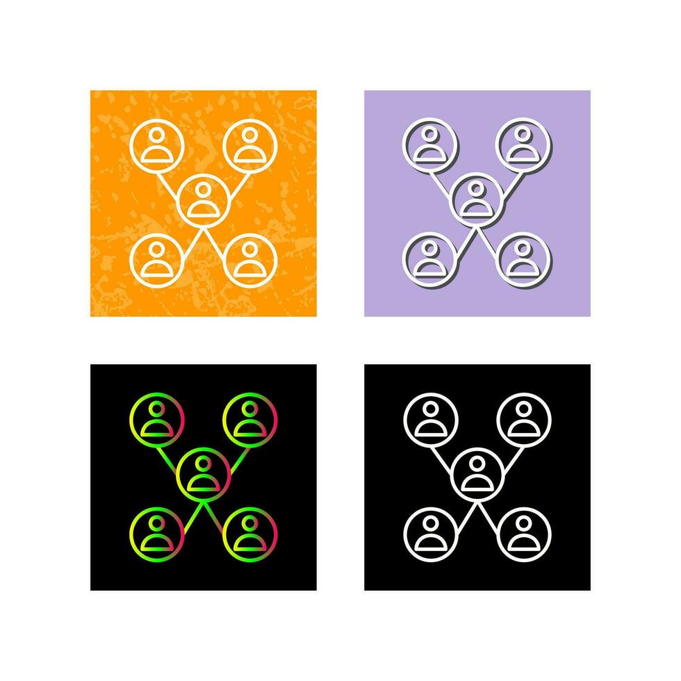 Unique Company Network Vector Icon