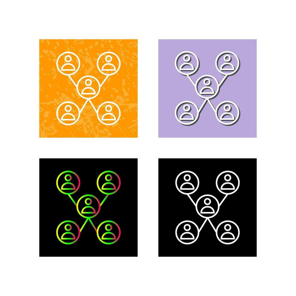 Unique Company Network Vector Icon