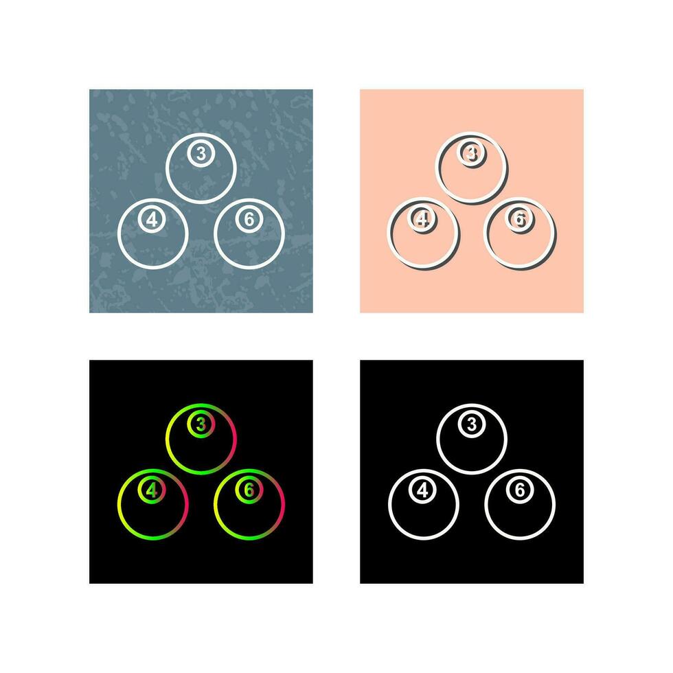 Unique Snooker Balls Vector Icon