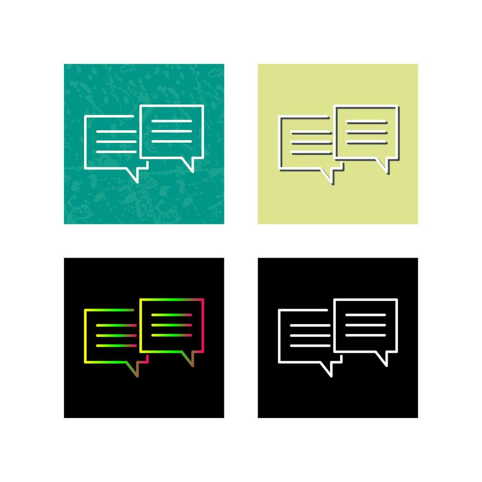 Unique Two Chat Bubbles Vector Icon