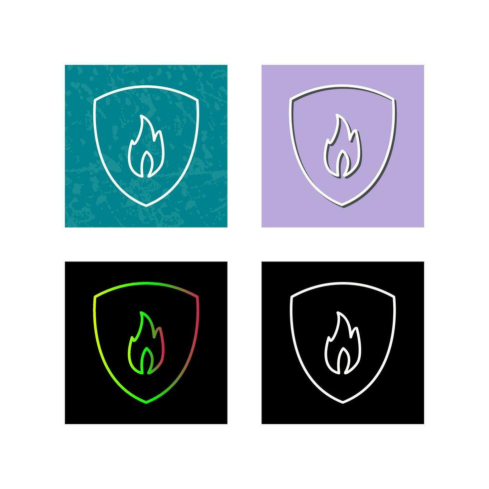 Unique Fire Shield Vector Icon