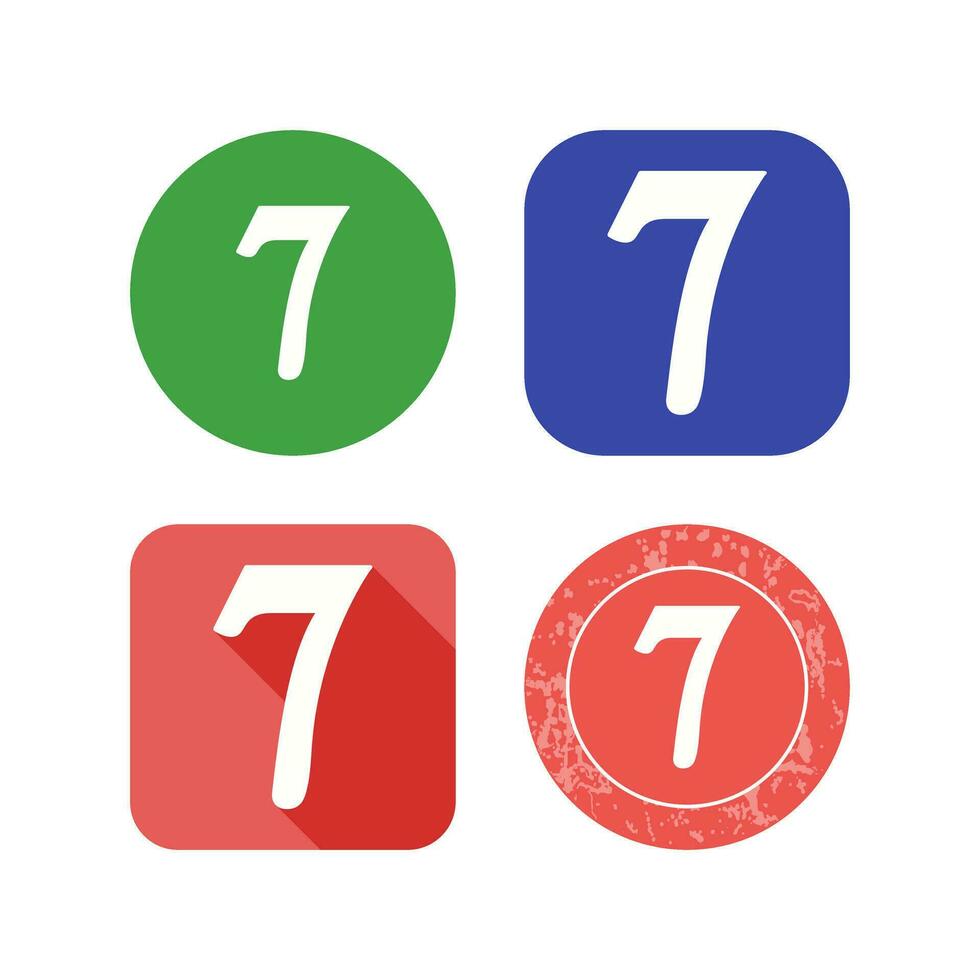 Number Seven Vector Icon