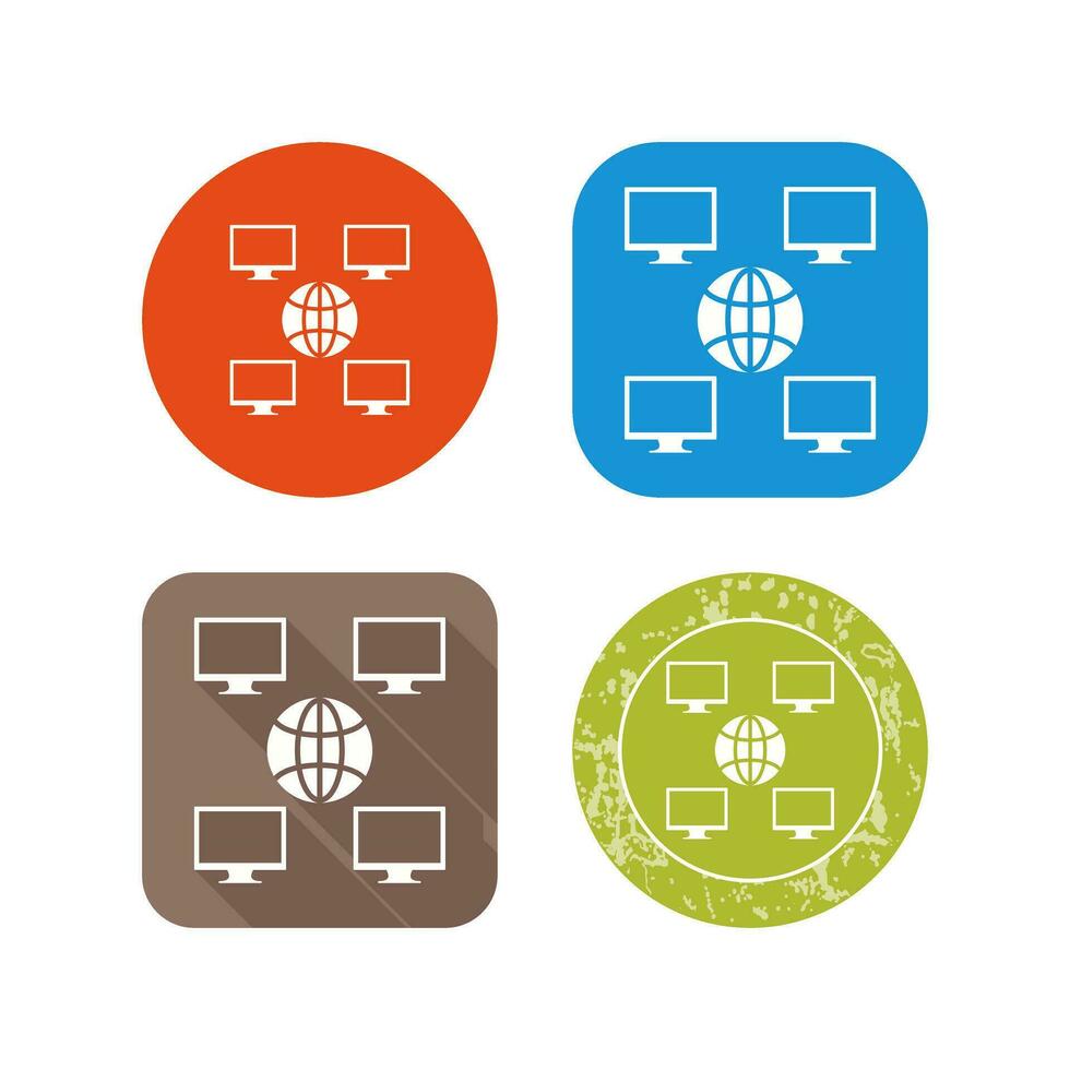 Unique Company Network Vector Icon
