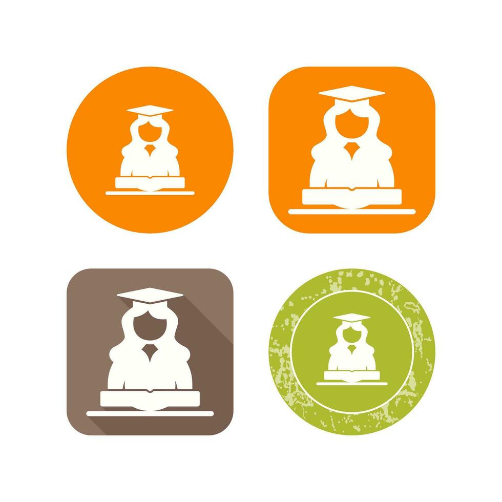 Unique Female Student Vector Icon