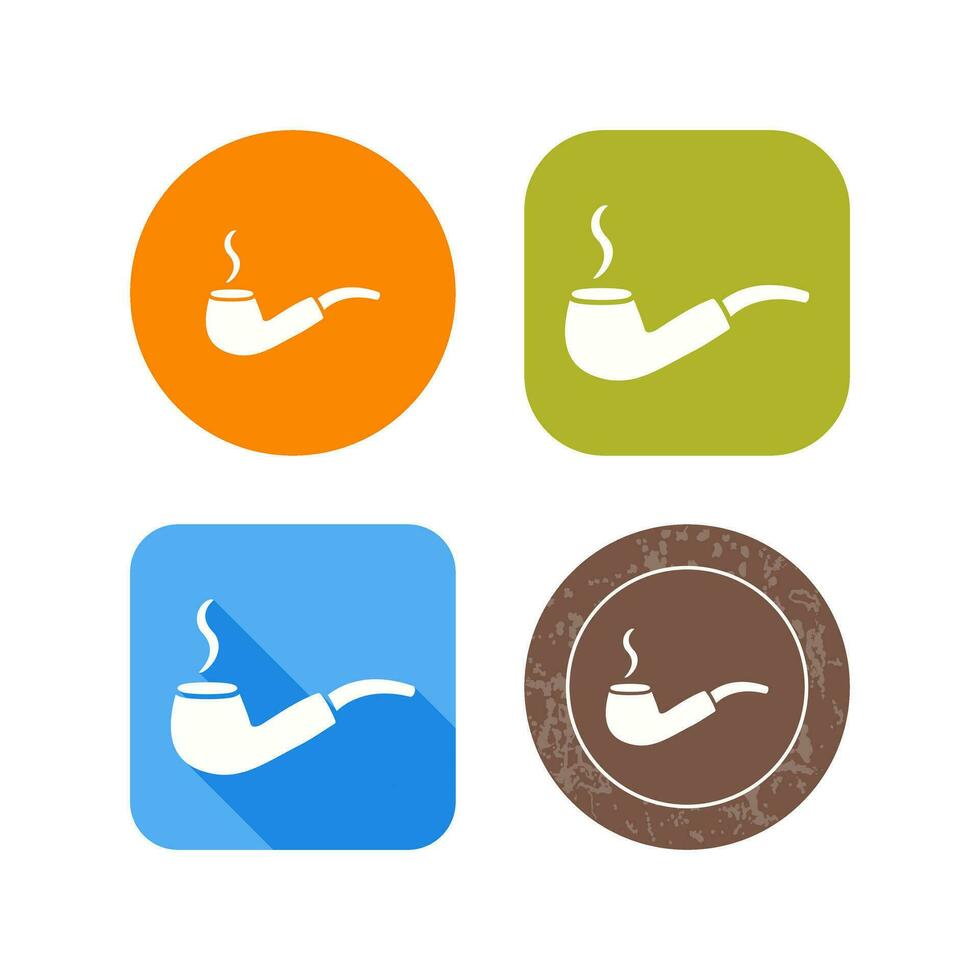 Unique Lit Smoking Pipe Vector Icon