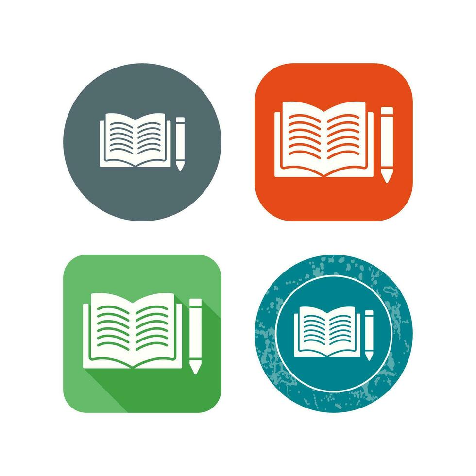 Unique Pencil and Book Vector Icon