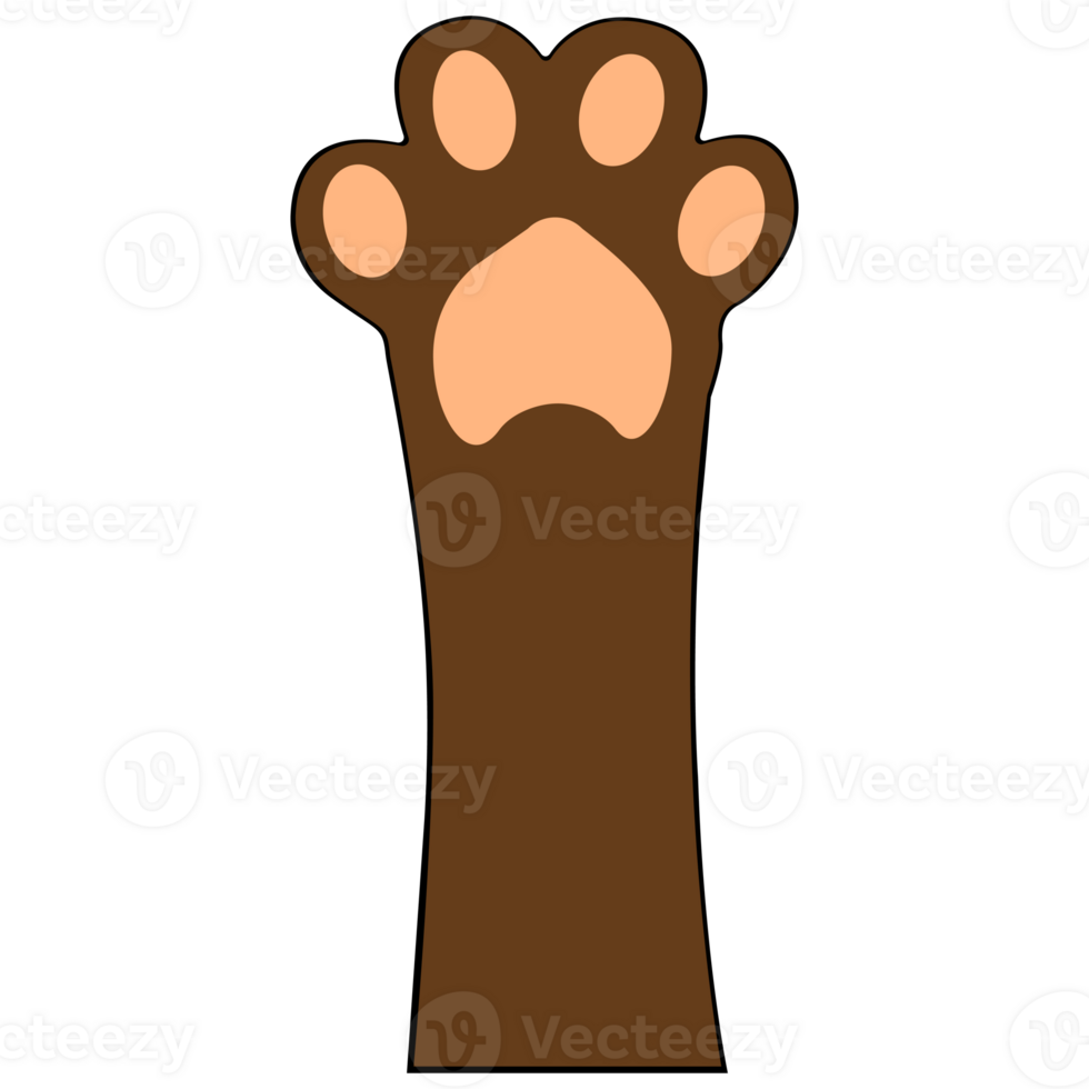 Cat leg clipart icon flat design on transparent background, animal isolated clipping path element png