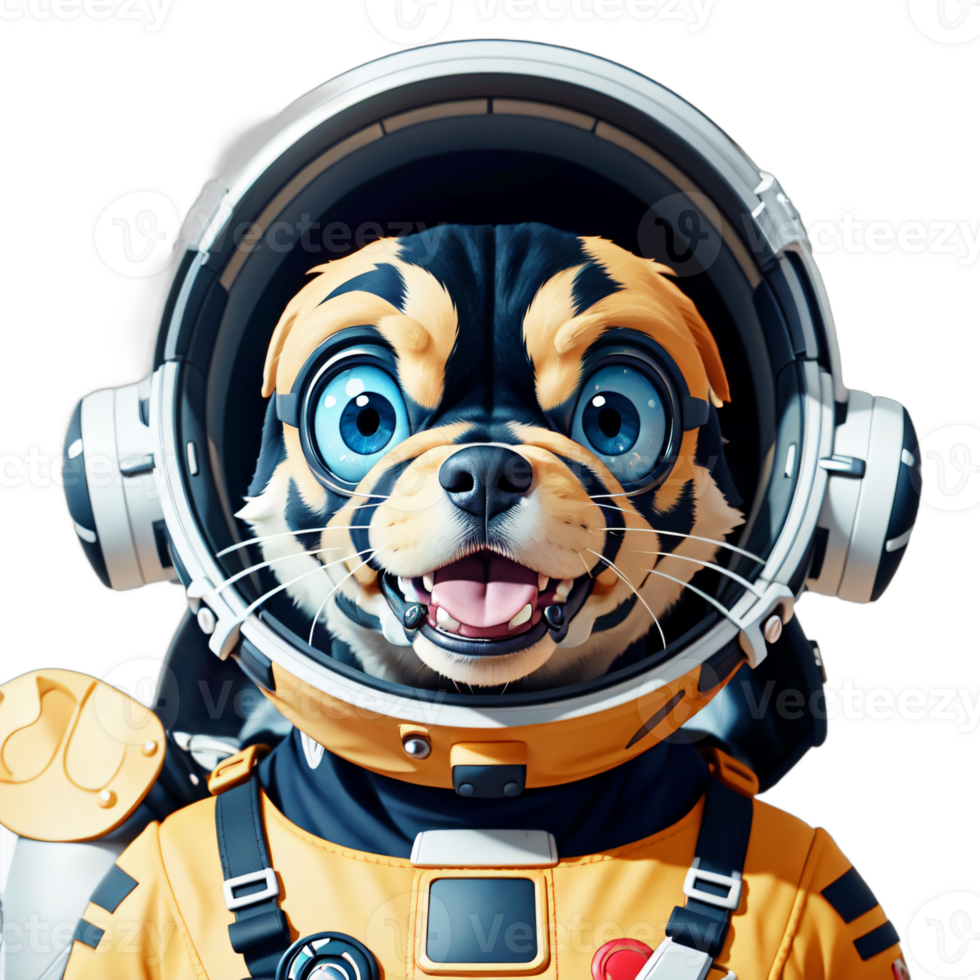 el perro vistiendo un traje espacial mira adorable transparente png