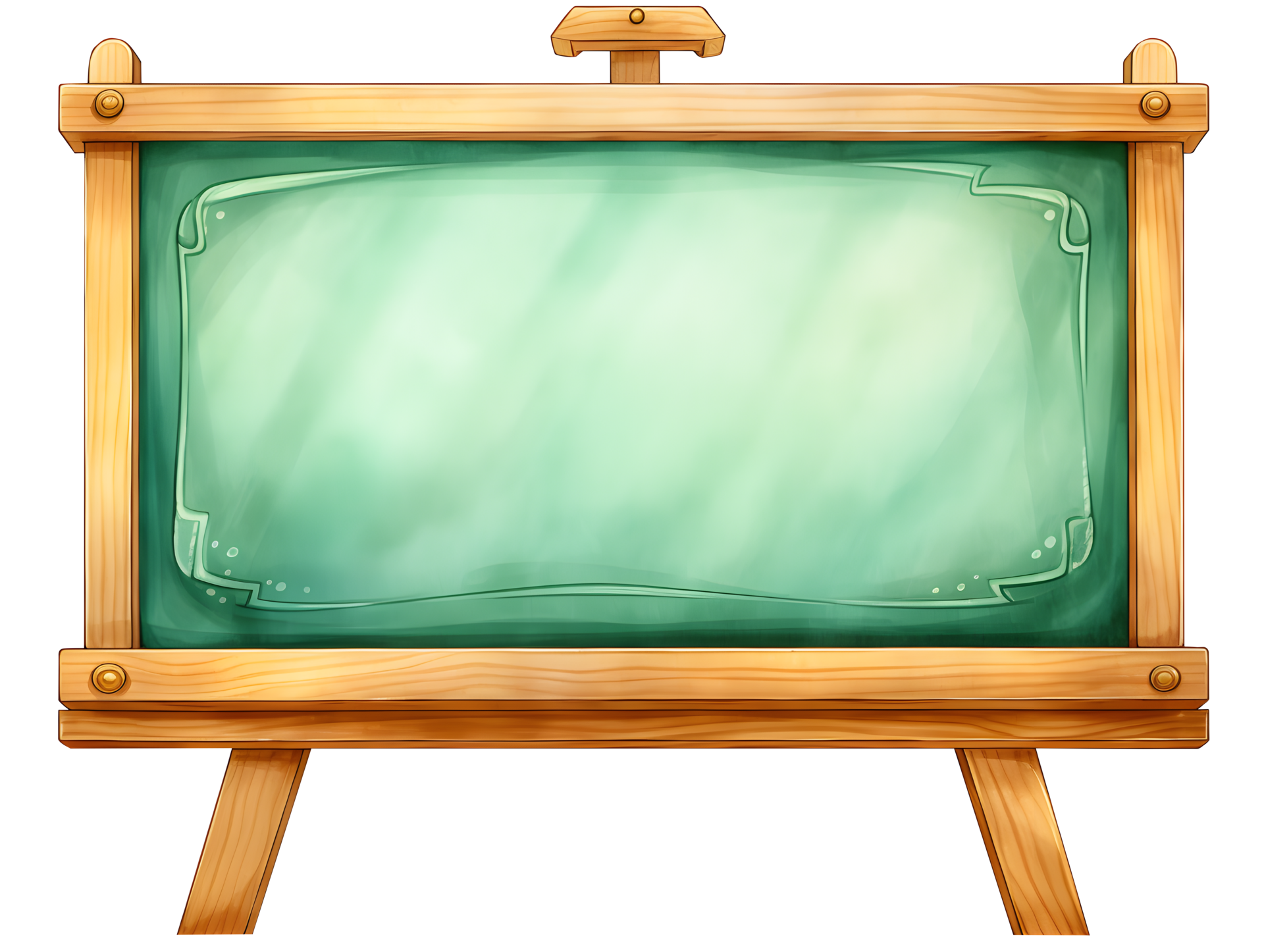 A Large Classroom green board with an Elegant Wooden Frame for