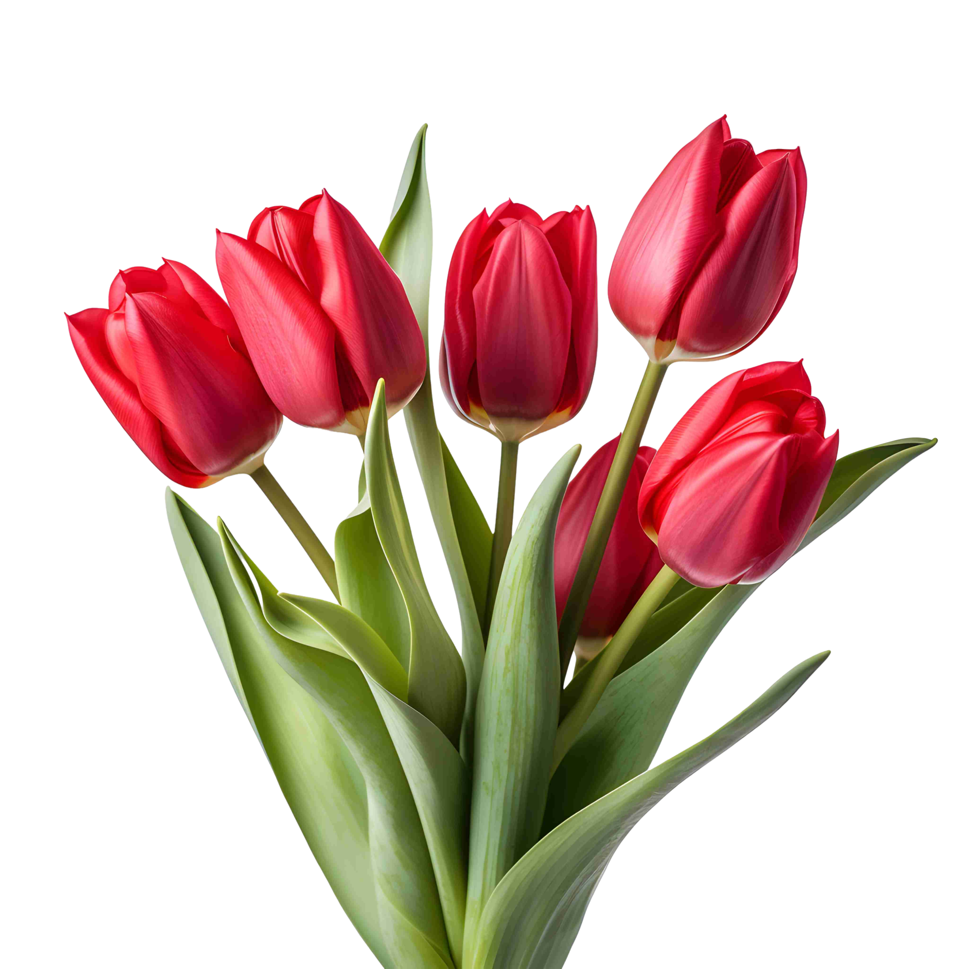 Fresh bouquet of natural red tulip flowers. AI Generated 25246379 PNG