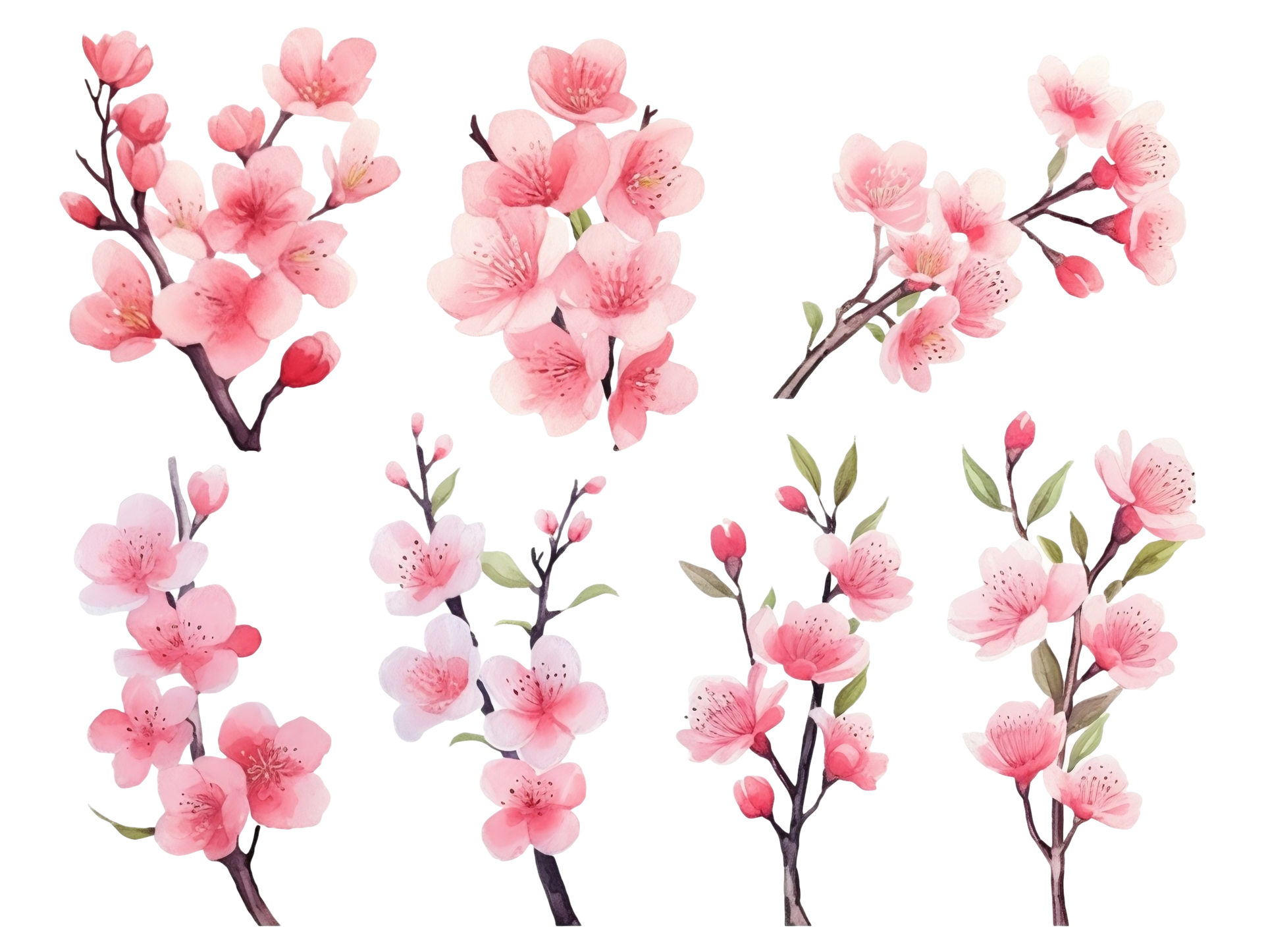 Cherry blossom branches. Japanese blooming trees, sakura flowers spring