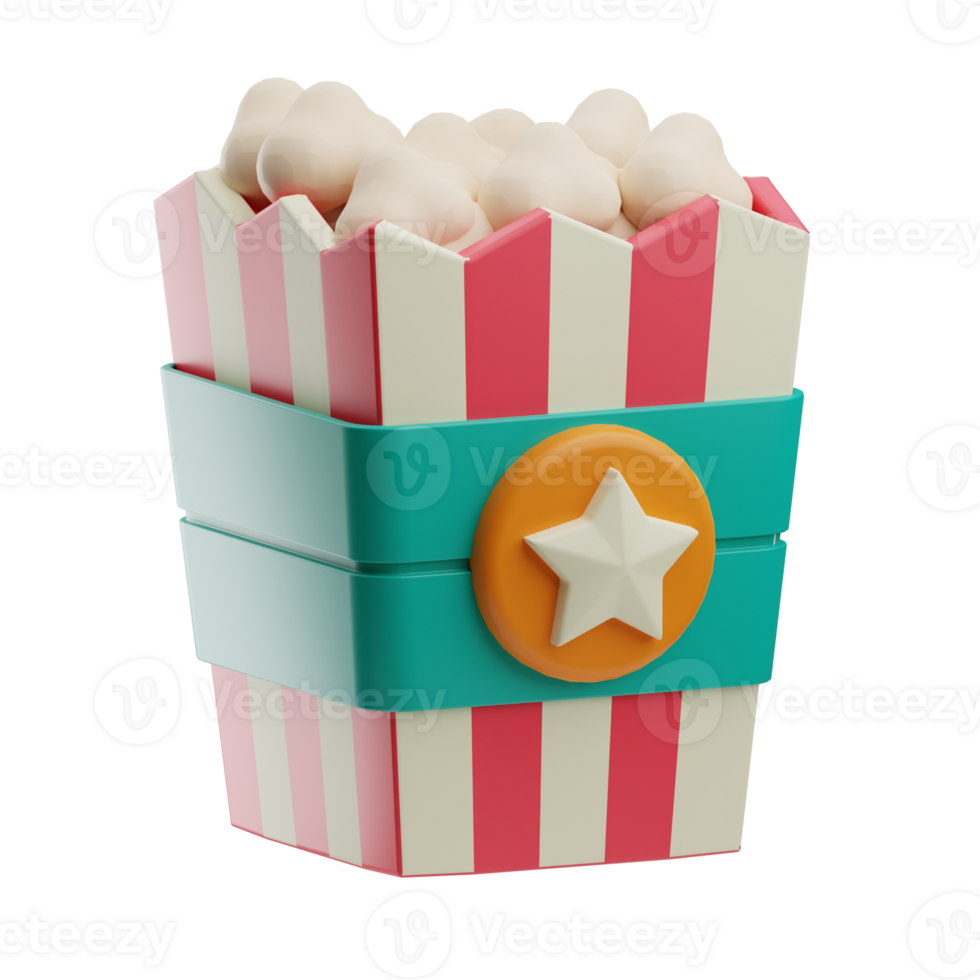 Cinema Pop corn illustration 3d png