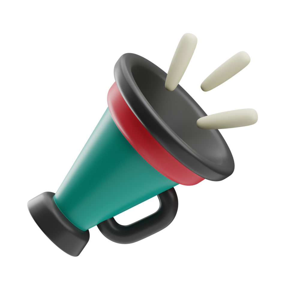 Cinema megaphone illustration 3d png