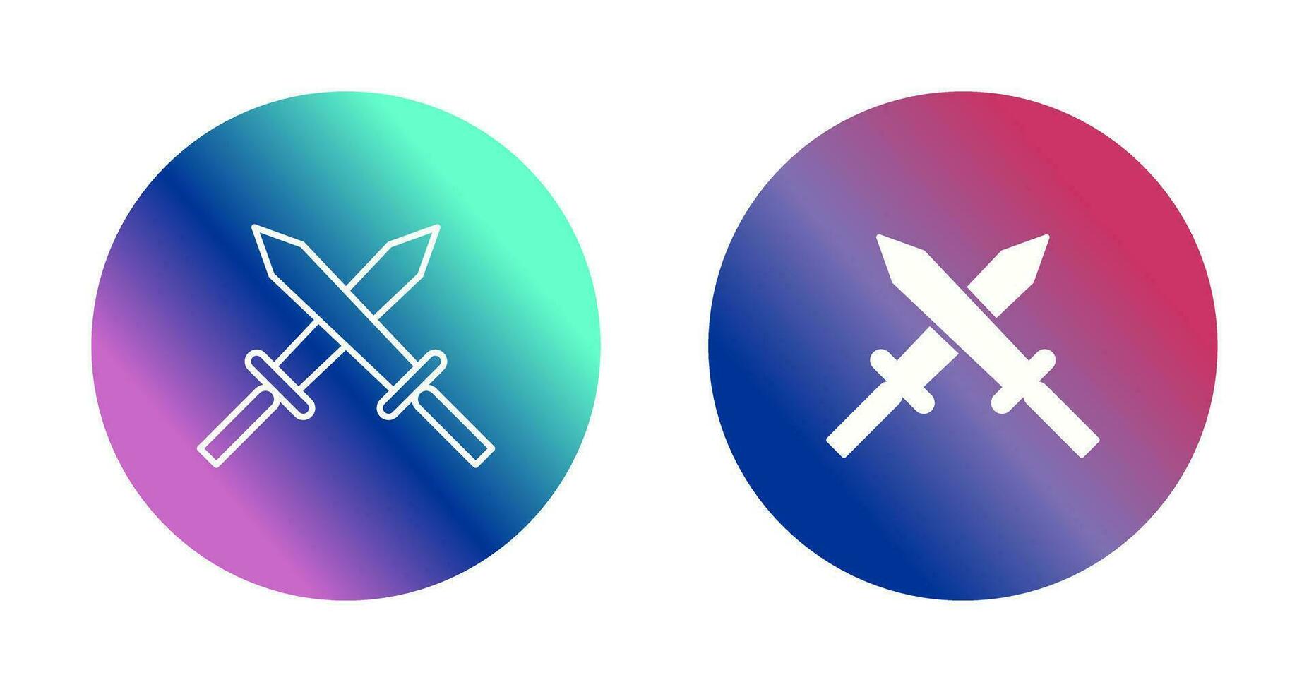 Unique Two Swords Vector Icon